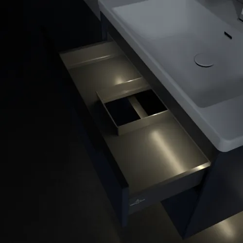 VILLEROY BOCH Subway 3.0 Vanity unit, s osvětlením, 2 výsuvy, 772 x 576 x 478 mm, Marine Blue #C574L1VQ, obrázek 9