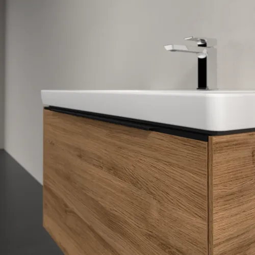 VILLEROY BOCH Subway 3.0 Vanity unit, s osvětlením, 1 zásuvka, 772 x 429 x 478 mm, dub Kansas #C573L1RH, obrázek 6