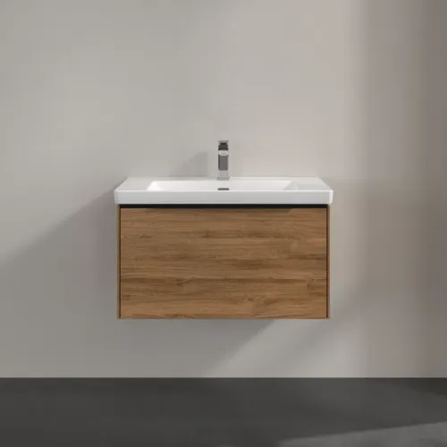 VILLEROY BOCH Subway 3.0 Vanity unit, s osvětlením, 1 zásuvka, 772 x 429 x 478 mm, dub Kansas #C573L1RH, obrázek 3