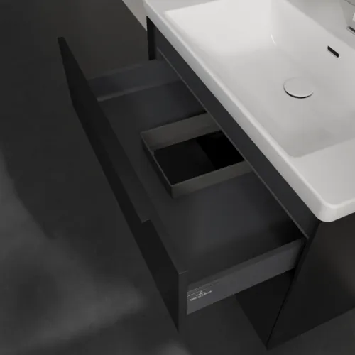 VILLEROY BOCH Subway 3.0 Vanity unit, s osvětlením, 2 výsuvy, 772 x 576 x 478 mm, Volcano Black #C574L1VL, obrázek 8
