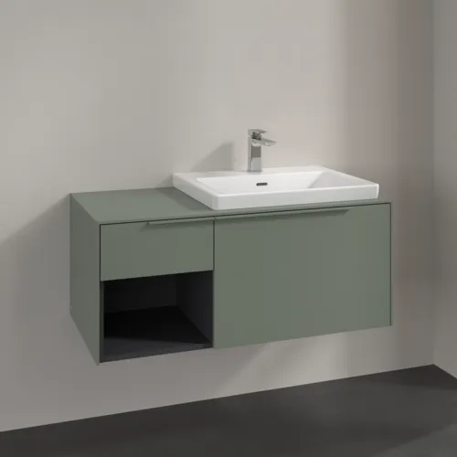 VILLEROY BOCH Subway 3.0 Vanity unit, 2 výsuvy, 1001 x 423 x 516 mm, Soft Green / Soft Green #C57102AF, obrázek 2