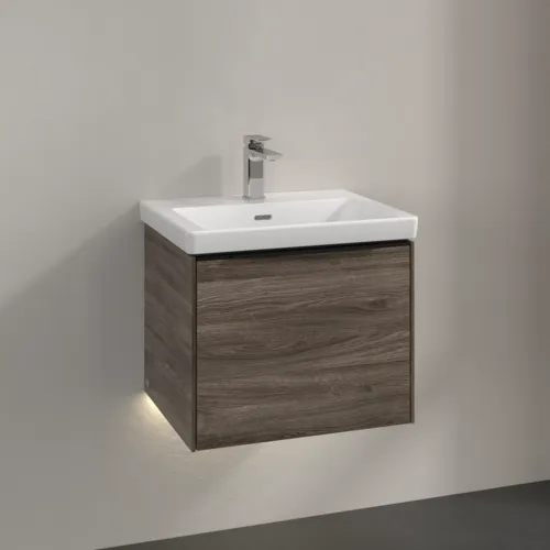 VILLEROY BOCH Subway 3.0 Vanity unit, s osvětlením, 1 zásuvka, 523 x 429 x 448 mm, Stone Oak #C579L1RK, obrázek 2