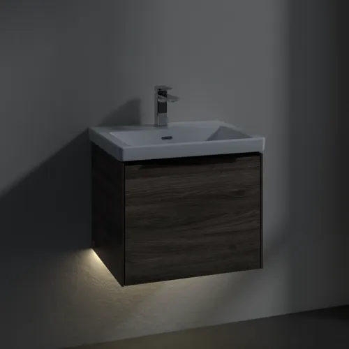 VILLEROY BOCH Subway 3.0 Vanity unit, s osvětlením, 1 zásuvka, 523 x 429 x 448 mm, Stone Oak #C579L1RK, obrázek 5