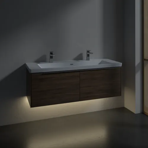 VILLEROY BOCH Subway 3.0 Vanity unit, s osvětlením, 2 výsuvy, 1272 x 429 x 478 mm, Arizona Oak #C601L0VH, obrázek 5
