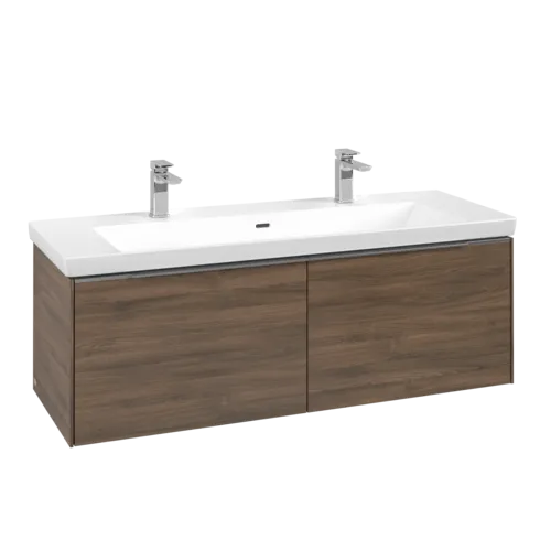 VILLEROY BOCH Subway 3.0 Vanity unit, s osvětlením, 2 výsuvy, 1272 x 429 x 478 mm, Arizona Oak #C601L0VH