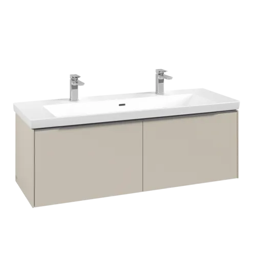 VILLEROY BOCH Subway 3.0 Vanity unit, s osvětlením, 2 výsuvy, 1272 x 429 x 478 mm, Cashmere Grey #C601L0VN