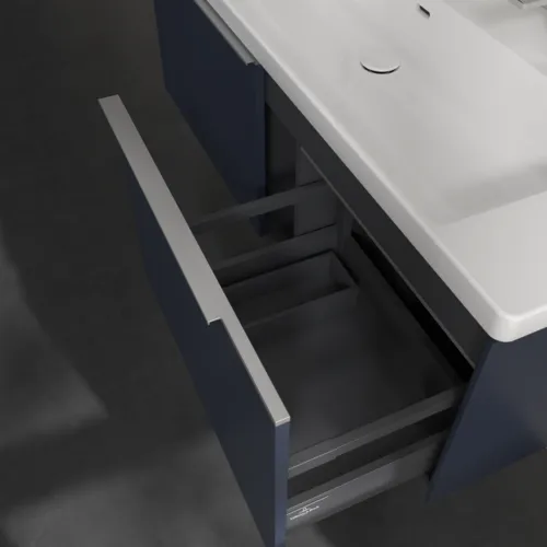 VILLEROY BOCH Subway 3.0 Vanity unit, s osvětlením, 2 výsuvy, 1272 x 429 x 478 mm, Marine Blue #C601L0VQ, obrázek 7