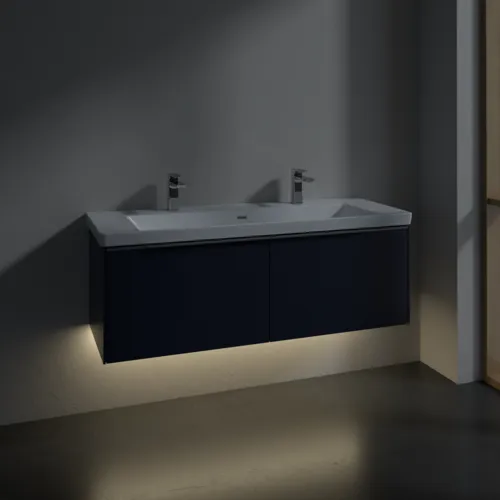 VILLEROY BOCH Subway 3.0 Vanity unit, s osvětlením, 2 výsuvy, 1272 x 429 x 478 mm, Marine Blue #C601L0VQ, obrázek 5