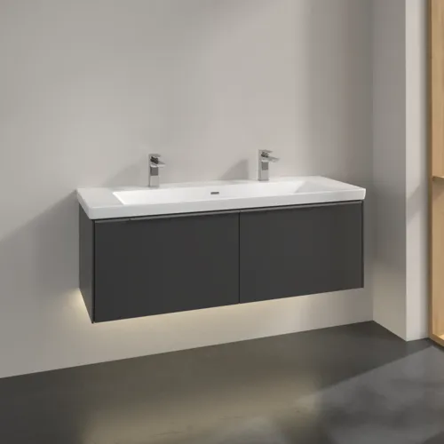 VILLEROY BOCH Subway 3.0 Vanity unit, s osvětlením, 2 výsuvy, 1272 x 429 x 478 mm, grafitová barva #C601L0VR, obrázek 2