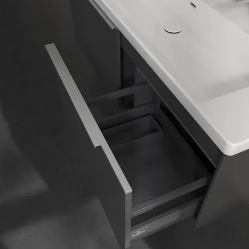 VILLEROY BOCH Subway 3.0 Vanity unit, s osvětlením, 2 výsuvy, 1272 x 429 x 478 mm, grafitová barva #C601L0VR, obrázek 7