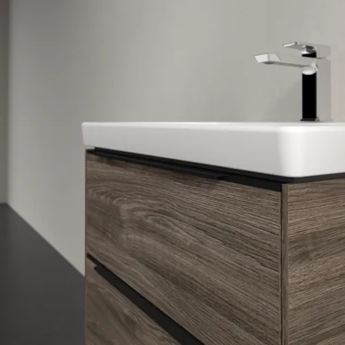 VILLEROY BOCH Subway 3.0 Vanity unit, s osvětlením, 2 výsuvy, 572 x 576 x 478 mm, Stone Oak #C578L1RK, obrázek 6
