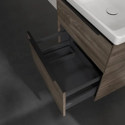 VILLEROY BOCH Subway 3.0 Vanity unit, s osvětlením, 2 výsuvy, 572 x 576 x 478 mm, Stone Oak #C578L1RK, obrázek 7