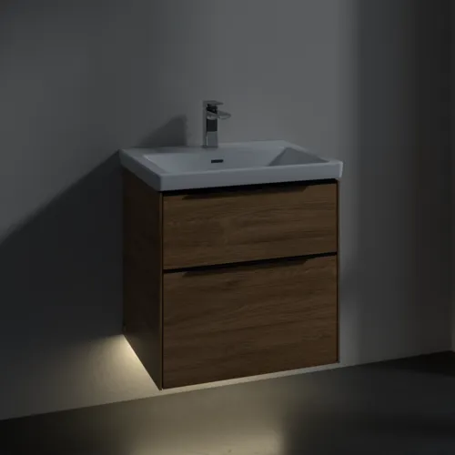 VILLEROY BOCH Subway 3.0 Vanity unit, s osvětlením, 2 výsuvy, 572 x 576 x 478 mm, dub Kansas #C578L1RH, obrázek 5
