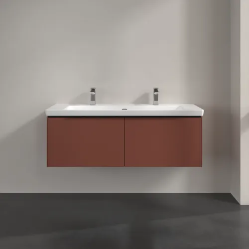 VILLEROY BOCH Subway 3.0 Vanity unit, s osvětlením, 2 výsuvy, 1272 x 429 x 478 mm, vínově červená #C601L1AH, obrázek 3