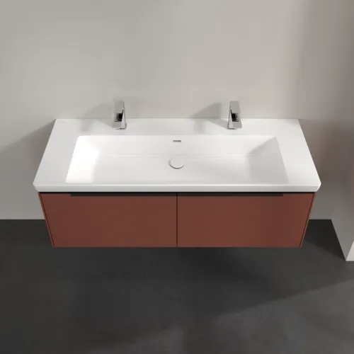 VILLEROY BOCH Subway 3.0 Vanity unit, s osvětlením, 2 výsuvy, 1272 x 429 x 478 mm, vínově červená #C601L1AH, obrázek 4