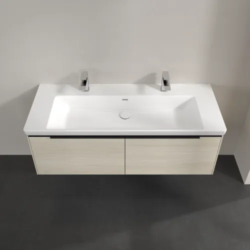 VILLEROY BOCH Subway 3.0 Vanity unit, s osvětlením, 2 výsuvy, 1272 x 429 x 478 mm, bílý dub #C601L1AA, obrázek 4