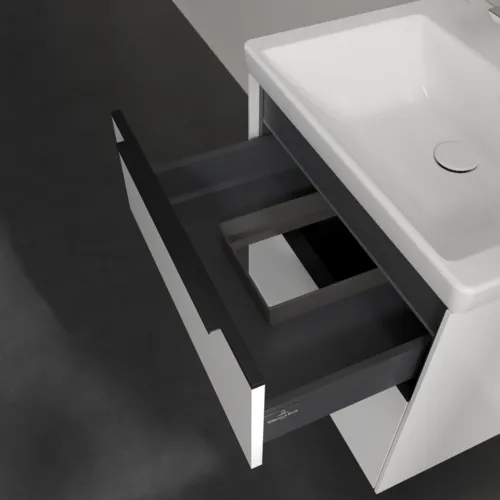 VILLEROY BOCH Subway 3.0 Vanity unit, s osvětlením, 2 výsuvy, 572 x 576 x 478 mm, čistě bílá #C578L1VF, obrázek 8