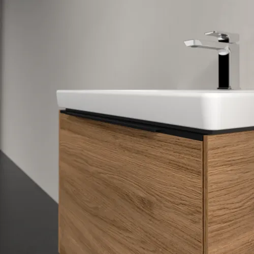 VILLEROY BOCH Subway 3.0 Vanity unit, s osvětlením, 1 zásuvka, 572 x 429 x 478 mm, dub Kansas #C577L1RH, obrázek 6
