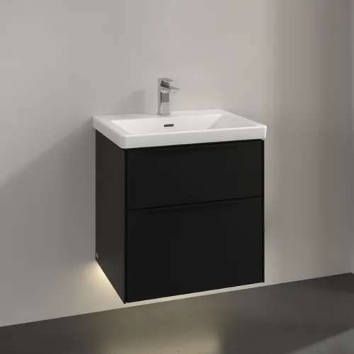 VILLEROY BOCH Subway 3.0 Vanity unit, s osvětlením, 2 výsuvy, 572 x 576 x 478 mm, Volcano Black #C578L1VL, obrázek 2