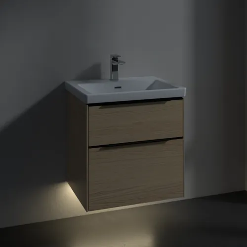 VILLEROY BOCH Subway 3.0 Vanity unit, s osvětlením, 2 výsuvy, 572 x 576 x 478 mm, severský dub #C578L1VJ, obrázek 5