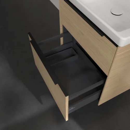VILLEROY BOCH Subway 3.0 Vanity unit, s osvětlením, 2 výsuvy, 572 x 576 x 478 mm, severský dub #C578L1VJ, obrázek 7