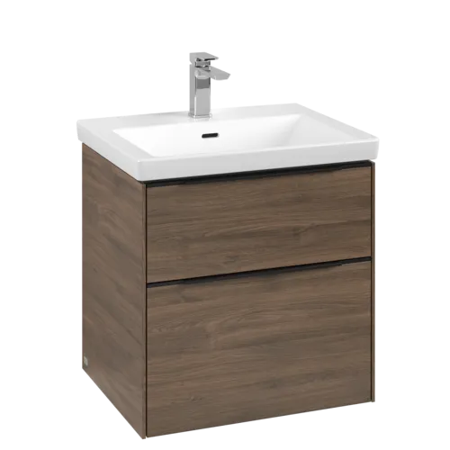 VILLEROY BOCH Subway 3.0 Vanity unit, s osvětlením, 2 výsuvy, 572 x 576 x 478 mm, Arizona Oak #C578L1VH