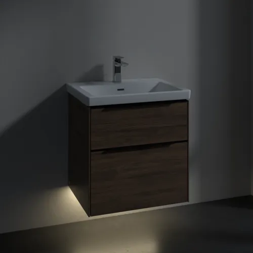 VILLEROY BOCH Subway 3.0 Vanity unit, s osvětlením, 2 výsuvy, 572 x 576 x 478 mm, Arizona Oak #C578L1VH, obrázek 5