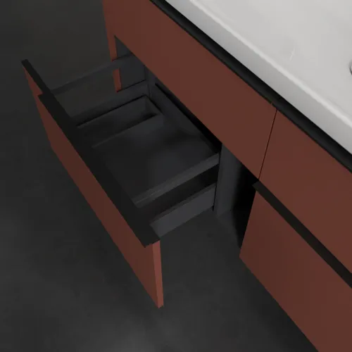 VILLEROY BOCH Subway 3.0 Vanity unit, 4 výsuvy, 1272 x 576 x 478 mm, Vínově červená #C60201AH, obrázek 6
