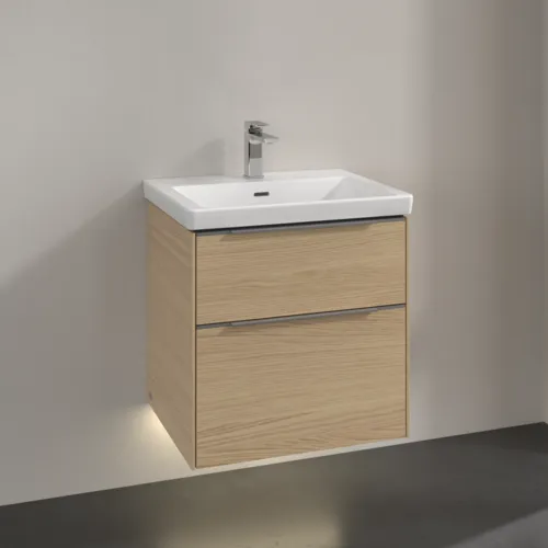 VILLEROY BOCH Subway 3.0 Vanity unit, s osvětlením, 2 výsuvy, 572 x 576 x 478 mm, severský dub #C578L0VJ, obrázek 2
