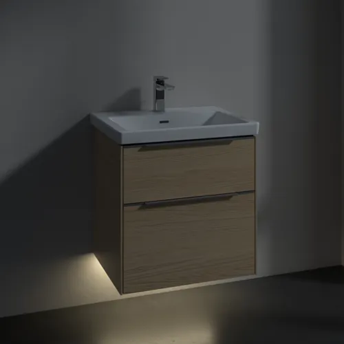 VILLEROY BOCH Subway 3.0 Vanity unit, s osvětlením, 2 výsuvy, 572 x 576 x 478 mm, severský dub #C578L0VJ, obrázek 5