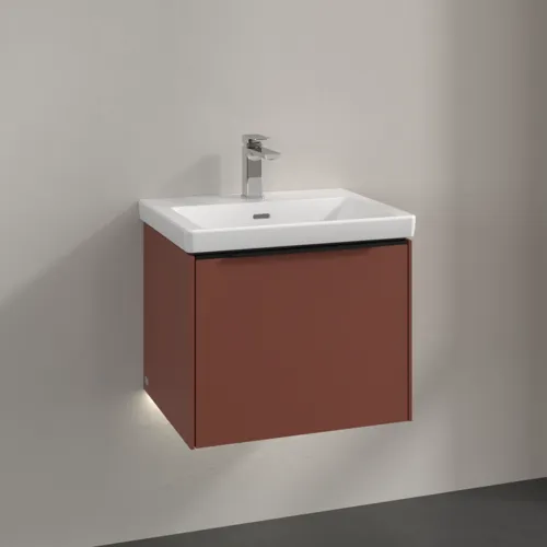VILLEROY BOCH Subway 3.0 Vanity unit, s osvětlením, 1 zásuvka, 523 x 429 x 448 mm, vínově červená #C579L1AH, obrázek 2