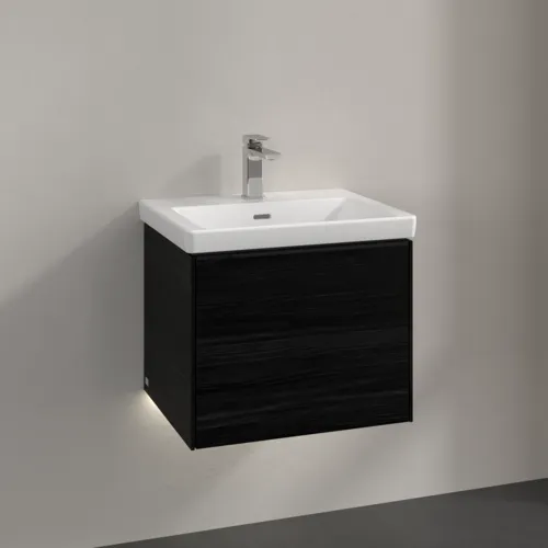 VILLEROY BOCH Subway 3.0 Vanity unit, s osvětlením, 1 zásuvka, 523 x 429 x 448 mm, černý dub #C579L1AB, obrázek 2