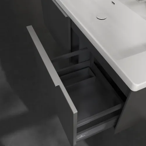 VILLEROY BOCH Subway 3.0 Vanity unit, 2 výsuvy, 1272 x 429 x 478 mm, grafitová barva #C60100VR, obrázek 6