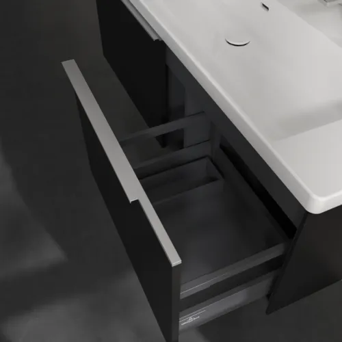 VILLEROY BOCH Subway 3.0 Vanity unit, 2 výsuvy, 1272 x 429 x 478 mm, Volcano Black #C60100VL, obrázek 6