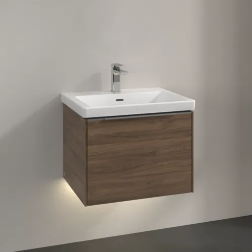 VILLEROY BOCH Subway 3.0 Vanity unit, s osvětlením, 1 zásuvka, 572 x 429 x 478 mm, Arizona Oak #C577L0VH, obrázek 2