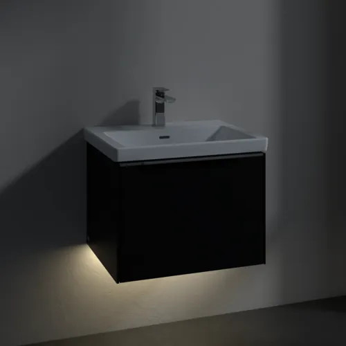 VILLEROY BOCH Subway 3.0 Vanity unit, s osvětlením, 1 zásuvka, 572 x 429 x 478 mm, Volcano Black #C577L0VL, obrázek 5
