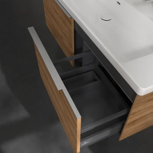 VILLEROY BOCH Subway 3.0 Vanity unit, s osvětlením, 2 výsuvy, 1272 x 429 x 478 mm, dub Kansas #C601L0RH, obrázek 7