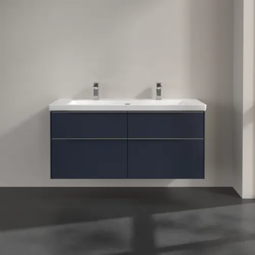 VILLEROY BOCH Subway 3.0 Vanity unit, s osvětlením, 4 výsuvy, 1272 x 576 x 478 mm, Marine Blue #C602L0VQ, obrázek 3