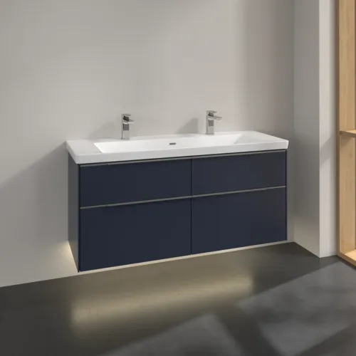 VILLEROY BOCH Subway 3.0 Vanity unit, s osvětlením, 4 výsuvy, 1272 x 576 x 478 mm, Marine Blue #C602L0VQ, obrázek 2