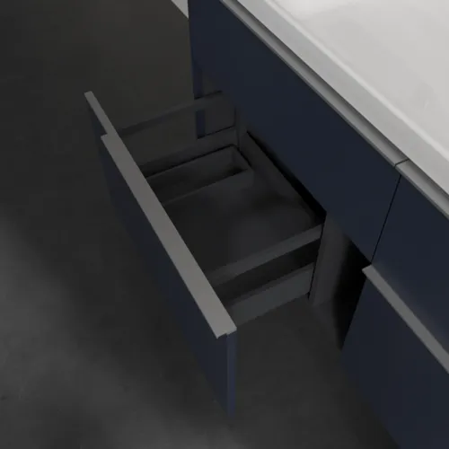 VILLEROY BOCH Subway 3.0 Vanity unit, s osvětlením, 4 výsuvy, 1272 x 576 x 478 mm, Marine Blue #C602L0VQ, obrázek 7