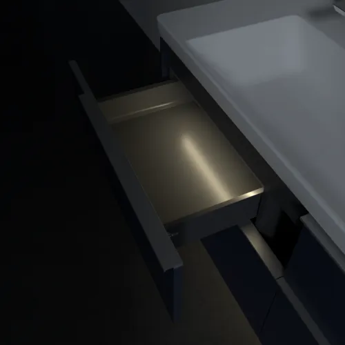 VILLEROY BOCH Subway 3.0 Vanity unit, s osvětlením, 4 výsuvy, 1272 x 576 x 478 mm, Marine Blue #C602L0VQ, obrázek 9