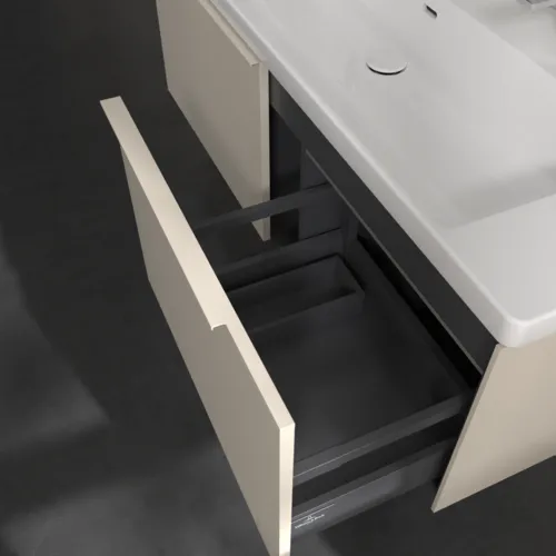VILLEROY BOCH Subway 3.0 Vanity unit, s osvětlením, 2 výsuvy, 1272 x 429 x 478 mm, Cashmere Grey #C601L2VN, obrázek 7