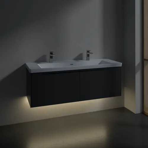 VILLEROY BOCH Subway 3.0 Vanity unit, s osvětlením, 2 výsuvy, 1272 x 429 x 478 mm, grafitová barva #C601L2VR, obrázek 5