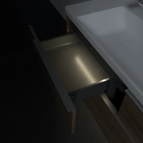 VILLEROY BOCH Subway 3.0 Vanity unit, s osvětlením, 4 výsuvy, 1272 x 576 x 478 mm, Arizona Oak #C602L0VH, obrázek 9