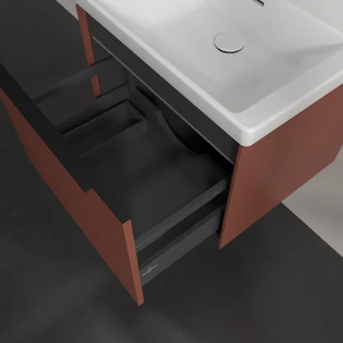 VILLEROY BOCH Subway 3.0 Vanity unit, s osvětlením, 1 zásuvka, 572 x 429 x 478 mm, vínově červená #C577L1AH, obrázek 7