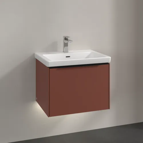 VILLEROY BOCH Subway 3.0 Vanity unit, s osvětlením, 1 zásuvka, 572 x 429 x 478 mm, vínově červená #C577L1AH, obrázek 2
