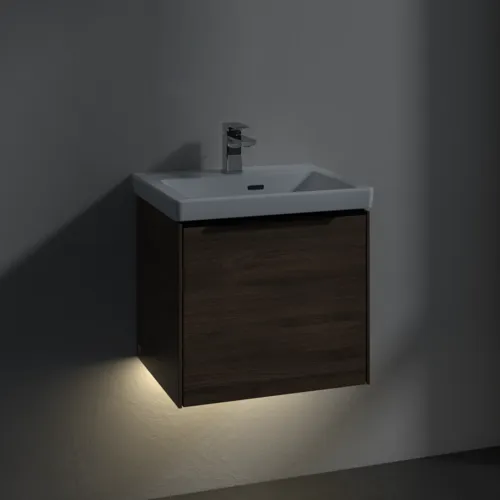 VILLEROY BOCH Subway 3.0 Vanity unit, s osvětlením, 1 zásuvka, 473 x 429 x 408 mm, Arizona Oak #C580L1VH, obrázek 5