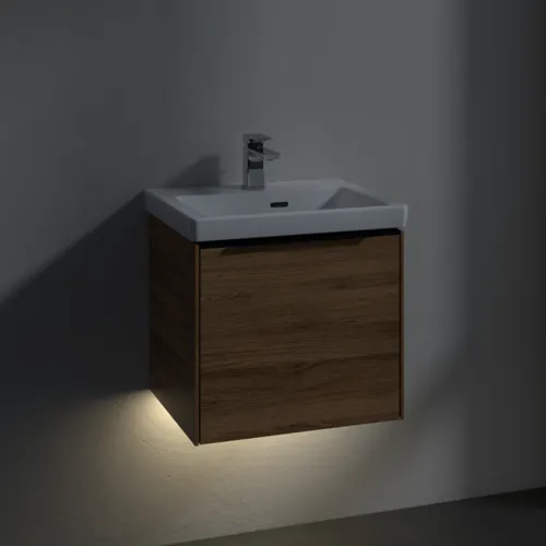VILLEROY BOCH Subway 3.0 Vanity unit, s osvětlením, 1 zásuvka, 473 x 429 x 408 mm, dub Kansas #C580L1RH, obrázek 5