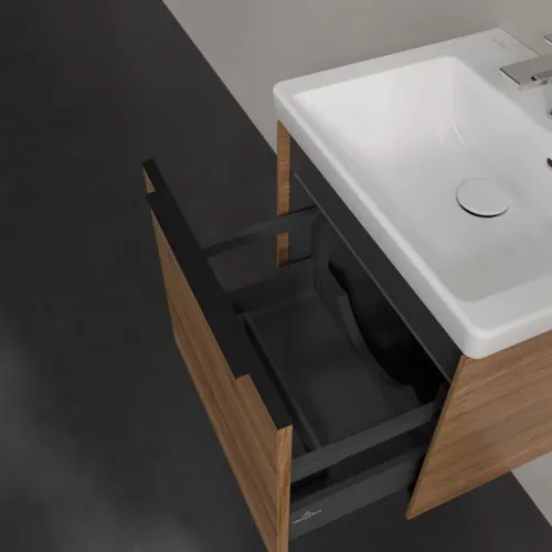 VILLEROY BOCH Subway 3.0 Vanity unit, s osvětlením, 1 zásuvka, 473 x 429 x 408 mm, dub Kansas #C580L1RH, obrázek 7