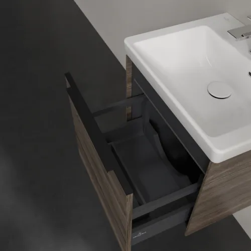VILLEROY BOCH Subway 3.0 Vanity unit, s osvětlením, 1 zásuvka, 473 x 429 x 408 mm, Stone Oak #C580L1RK, obrázek 7